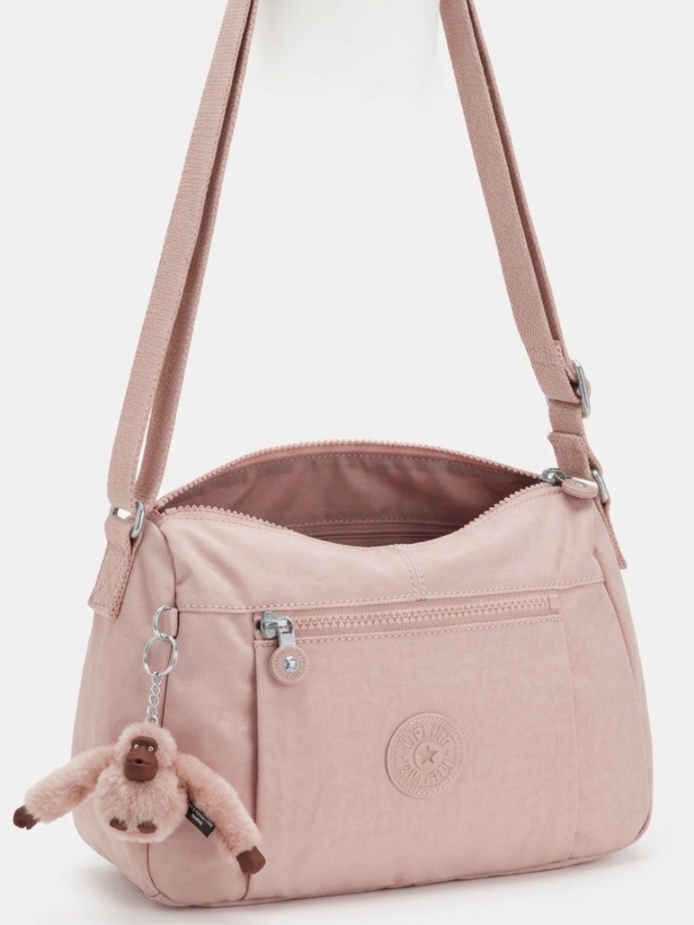 Kipling Wes Crossbody Shoulder Bag Purse Polyamide HB6555 Brilliant Pink - NEW